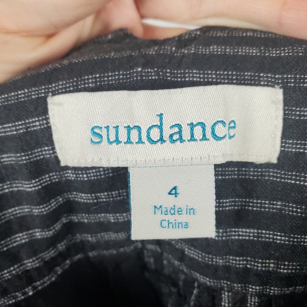 Sundance Amelia‎ Black Striped Linen Trouser Pants - Picture 9 of 10